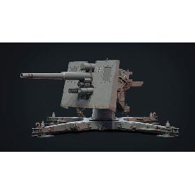 3D 88 Flak Cannon Gameready model